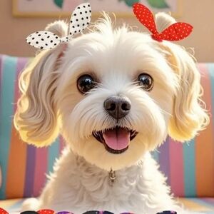 10 piece Polka Dot bunny ear bow hair ties